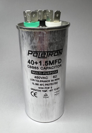 Конденсатор CBB65 40+1,5 мкф 450V алюминиевый