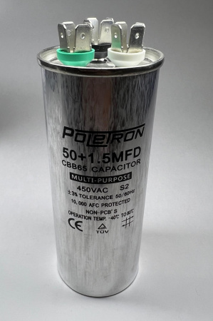 Конденсатор CBB65 50+1,5 мкф 450V алюминиевый