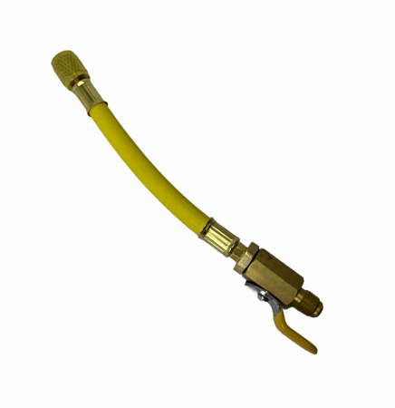 Шланг заправочный 20см 1/4 SAE желтый с шаровым краном BVH-12