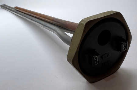 ТЭН для чугунной батареи отопления 2500Вт, 220В, D 42мм G1 1/4", L 430мм, правая резьба, нерж.