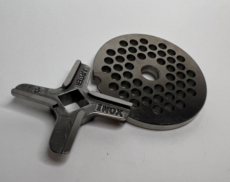 Набор (нож + решетка) мясорубки Zelmer, Bosch D-58/8мм, толщина 4,6мм, нож D-45мм кв. 8,8х8,8мм RES801