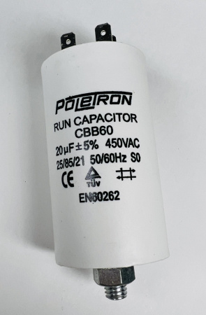 Конденсатор CBB60 20 мкф 450V пластик